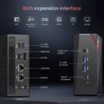 ACEMAGIC - AM06 Pro Mini PC AMD Ryzen 7 7730U 32GB RAM 1TB SSD - Black - Image 4