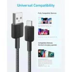 Anker - USB-A to USB-C - 6ft - Black - Image 2