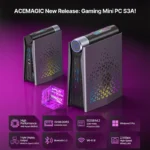 ACEMAGIC - S3A Mini PC Ryzen 7 6850U 32GB RAM 512GB - Black - Image 5