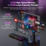 ACEMAGIC - S3A Mini PC Ryzen 7 6850U 32GB RAM 512GB - Black - Image 4