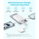 Anker - Zolo Power Bank 10K 35W + 2 USB-C Cables - White - Image 3