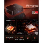 NiPoGi - E3B Mini PC Ryzen 5 7430U 16GB RAM 512GB - Black - Image 4