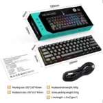 GigaMax - GM-800 60% Gaming Keyboard - Blue  Switches - Arabic & English - Image 2