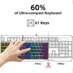 GigaMax - GM-800 60% Gaming Keyboard - Blue  Switches - Arabic & English - Image 6