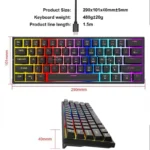 GigaMax - GM-800 60% Gaming Keyboard - Blue  Switches - Arabic & English - Image 5